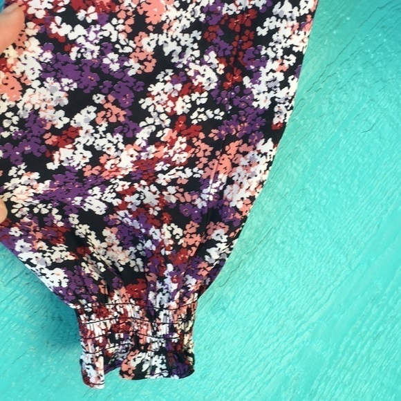 ANTHROPOLOGIE WRAP SURPLICE DARK SMALL FLORAL PRINT LS OVERSIZED TOP SZ SMALL N… - Picture 4 of 6